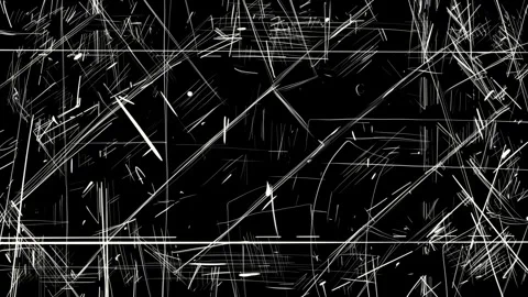 Drawing texture with white strokes on a black background. Stock video of chaotic Stock Footage 334664427