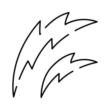 Drawing three lightning bolts indicating energy movement Illustrazione stock