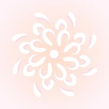 Drawing for tiles. Vector circular pattern of a volumetric flower on a beig.. Illustrazione stock