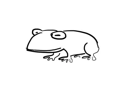 Drawing of a toad on the white Stock Illustration