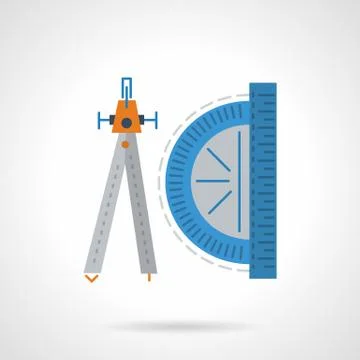 Drawing tools flat color vector icon Stock Illustration