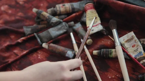 Drawing tools Stock Footage 129899969