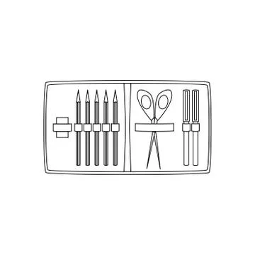 Drawing tools in pencil case. Stock Illustration