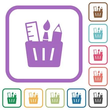 Drawing tools solid simple icons Stock Illustration