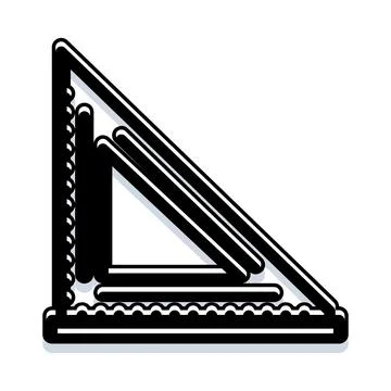 Drawing tools triangle ruler set square geometry education Stock Illustration