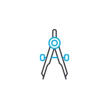 Drawing tools vector thin line stroke icon. Drawing tools outline illustration Stock Illustration