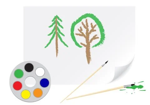 Drawing tree Stock Illustration