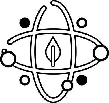 A drawing of a tree with planets surrounding it Stock Illustration