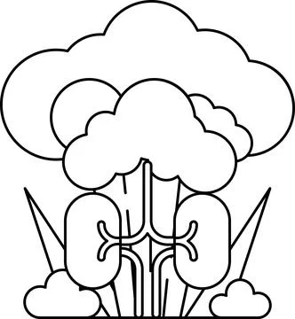 A drawing of a tree with two kidneys on it Stock Illustration