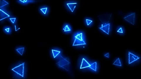 Drawing Triangle Shapes on Black Background Animation - Loop Blue Stock Footage 73107741