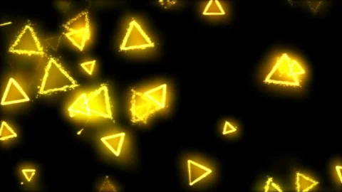 Drawing Triangle Shapes on Black Background Animation - Loop Yellow Stock Footage 73108036