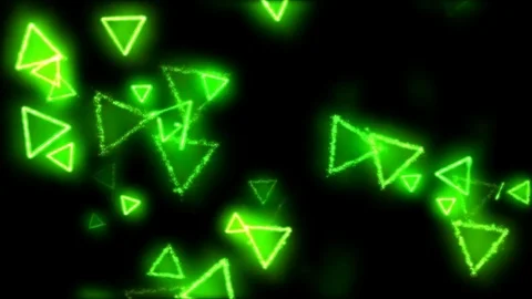 Drawing Triangle Shapes on Black Background Animation - Loop Green Stock Footage 73108094