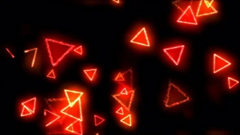 Drawing Triangle Shapes on Black Background Animation - Loop Red Stock Footage 73108192