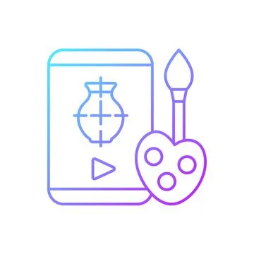 Drawing tutorials gradient linear vector icon イラスト素材