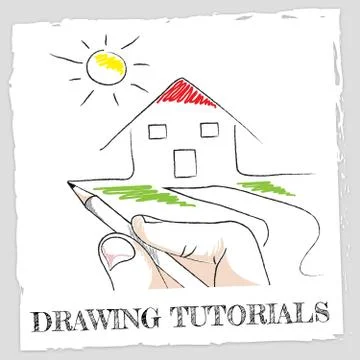 Drawing Tutorials Means Learning Creativity And Training Stockillustratie