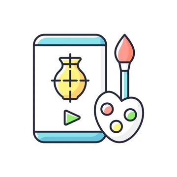 Drawing tutorials RGB color icon Ilustración de archivo