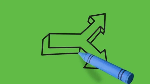 Drawing two 3d arrow at right side on green background Stock Footage 137695762