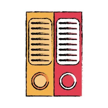 Drawing two folder document archive folio office Stock Illustration