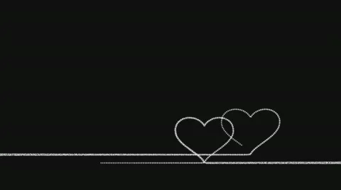 Drawing two hearts - seamless loop able, alpha channel included Stock Footage 58566674