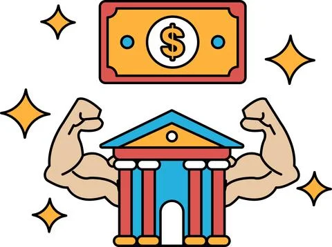 A drawing of two men lifting a building with a dollar bill in the middle Ilustración de archivo