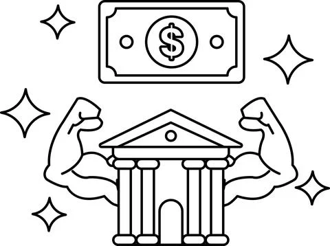 A drawing of two men lifting a building with a dollar bill in the middle Ilustración de archivo