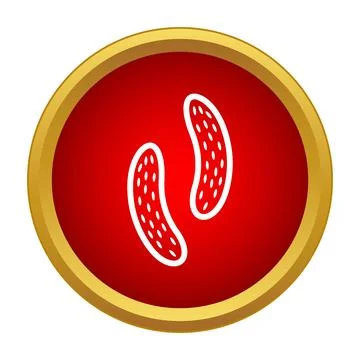 Drawing two microbes inside red circle icon design Stock Illustration