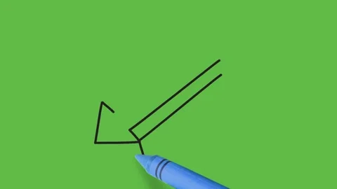 Drawing of an two side arrow on green background Vidéo 135654840
