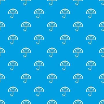 Drawing umbrella pattern vector seamless blue 库存插图