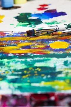 Drawing by using acrylic paint Stock Photos