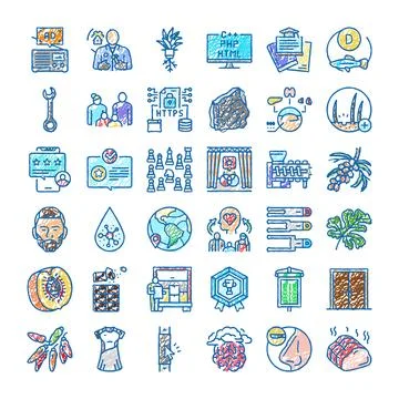 Drawing various abstract concepts and themes icon collection Ilustración de archivo