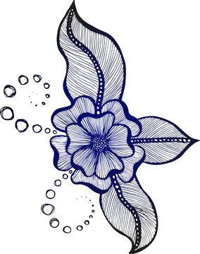 Drawing vector graphics with floral pattern for design. Floral flower natur.. Illustrazione stock