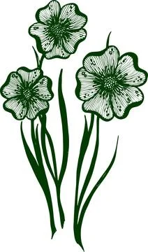 Drawing vector graphics with floral pattern for design. Floral flower natur.. Illustrazione stock