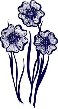 Drawing vector graphics with floral pattern for design. Floral flower natur.. Illustrazione stock