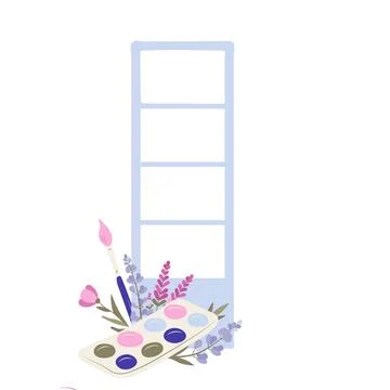 Drawing vector illustrations frame on the white background Stock Illustration