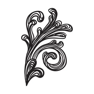 Drawing vintage baroque element vector 스톡 일러스트