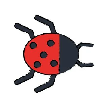 Drawing virus computer security system technology Stock Illustration