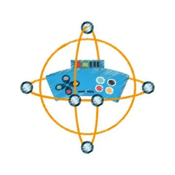 Drawing vr controller game 3d 360 degree Stock Illustration