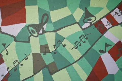 Drawing on the wall. Stock Photos