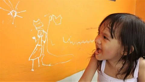 Drawing on the wall Stock Photos