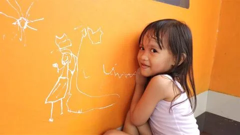 Drawing on the wall Stock Photos