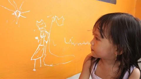 Drawing on the wall Stock Photos