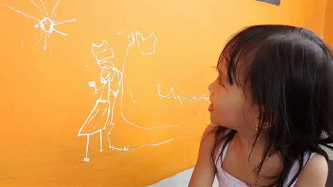 Drawing on the wall Stock Photos