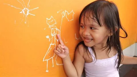 Drawing on the wall Stock Photos
