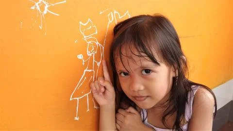 Drawing on the wall Stock Photos