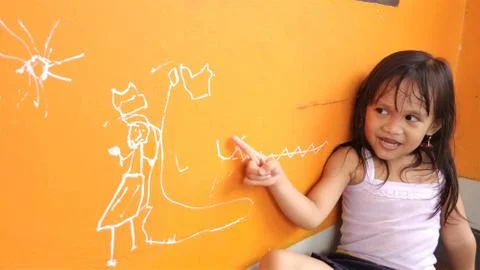 Drawing on the wall Stock Photos