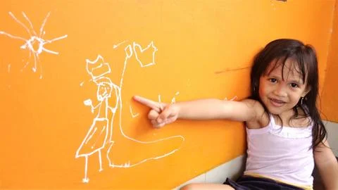 Drawing on the wall Stock Photos