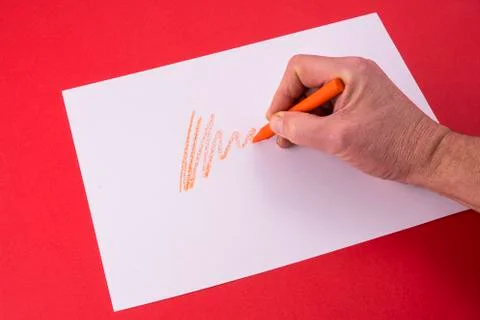 Drawing with wax crayons Stock Photos