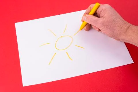 Drawing with wax crayons Foto stock