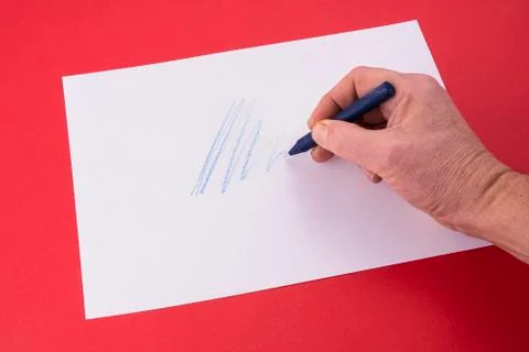 Drawing with wax crayons Stock Photos