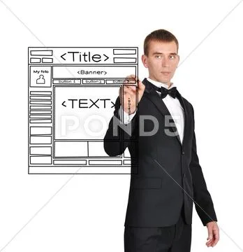 Drawing web page Stock Photos
